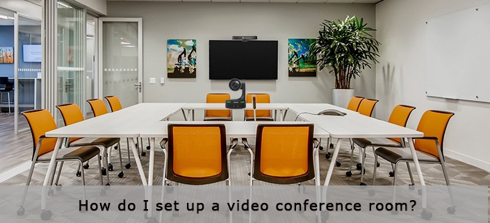 How do I set up a video conference room